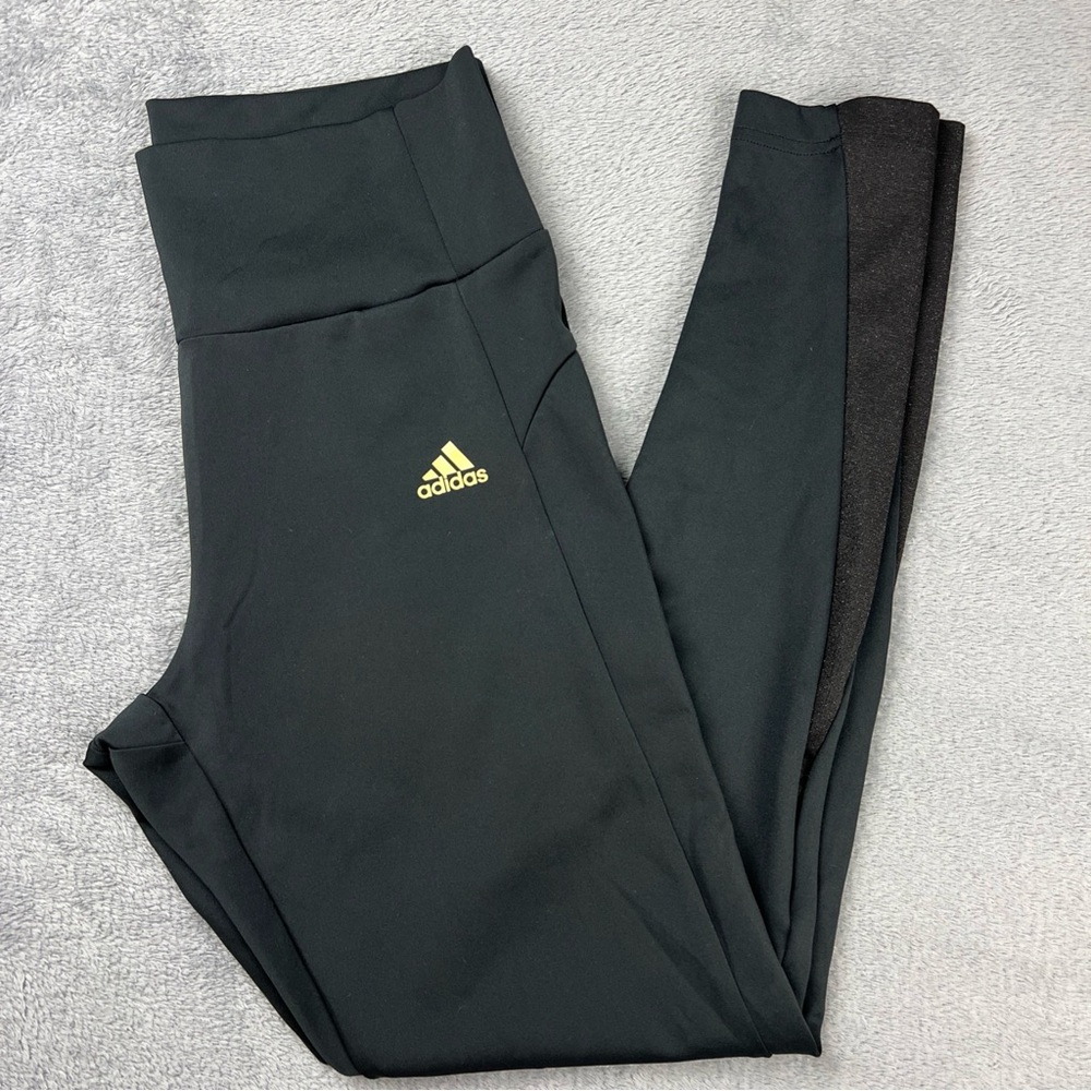 Adidas Women’s Medium Aeroready Prime Green Pull On Leggings Black Active Pants